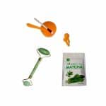 Te Matcha + Rodillo jade + Bowl naranjo
