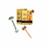Rodillo jade + Rodillo facial chico + 2 Sobres de máscara de oro