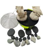 piedras de basalto+jades rustica+calentador electrico +pindas y soporte