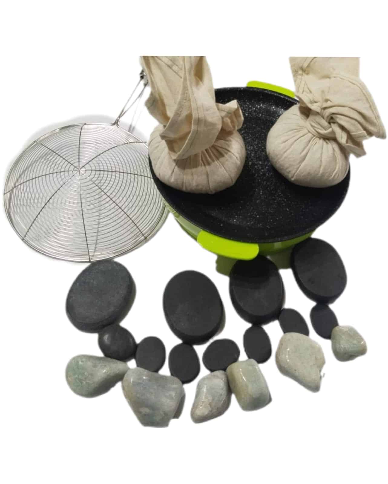WhatsApp Image 2025-10-29 at 18.11.20 (1) piedras de basalto+jades rustica+calentador electrico +pindas y soporte - Imagen 1